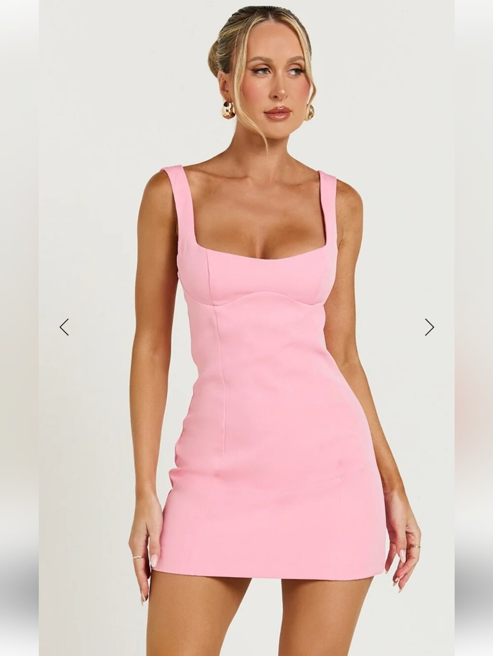 Showpo Aretha  Mini Dress Corset Panel Pink Dress  Size 8 New